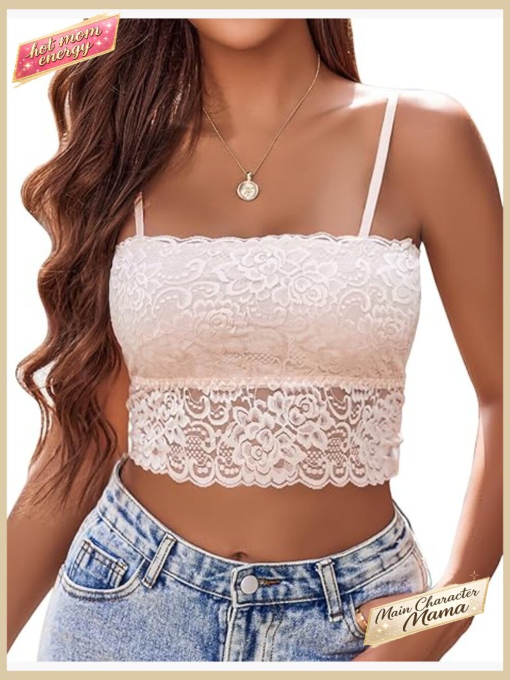 Lace Spaghetti Strap Tank Top Bralette Y2K Crop Cami Tube Top Sleeveless Slim